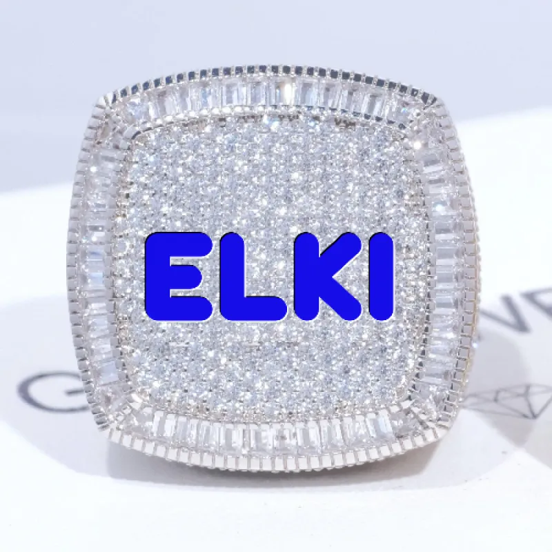 CUSTOM LETTER 3D ICED RING sold by The GUU Shop