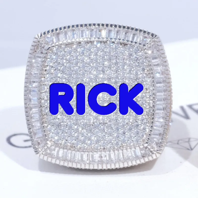 CUSTOM LETTER 3D ICED RING sold by The GUU Shop