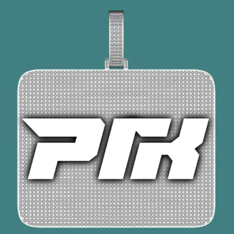 CUSTOM LETTER NECKLACE 3D BIG SQUARE sold by The GUU Shop