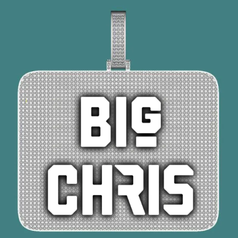 CUSTOM LETTER NECKLACE 3D BIG SQUARE sold by The GUU Shop