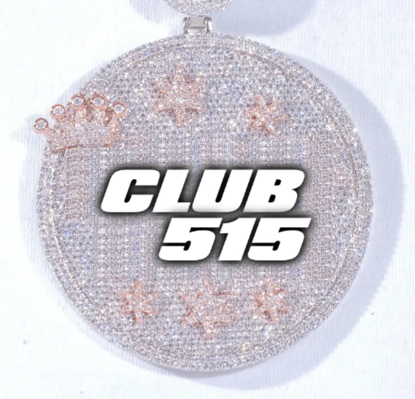 CUSTOM LETTER NECKLACE 3D BIG CROWN DISC sold by The GUU Shop