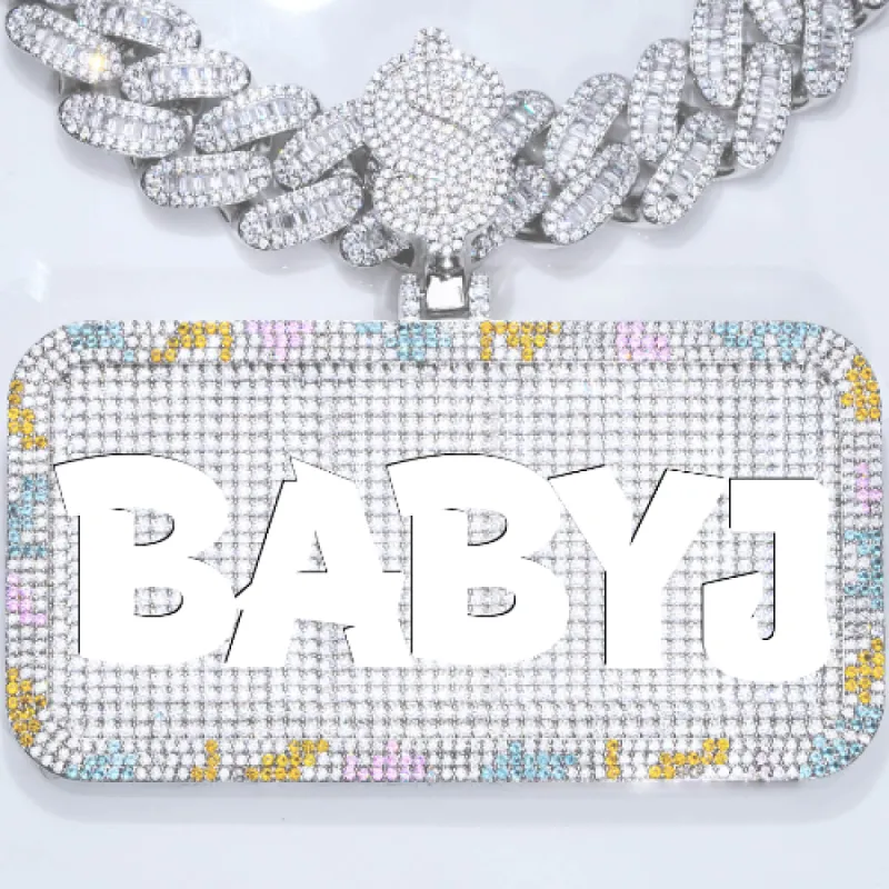 CUSTOM LETTER NECKLACE 3D COLORFUL SQUARE sold by The GUU Shop