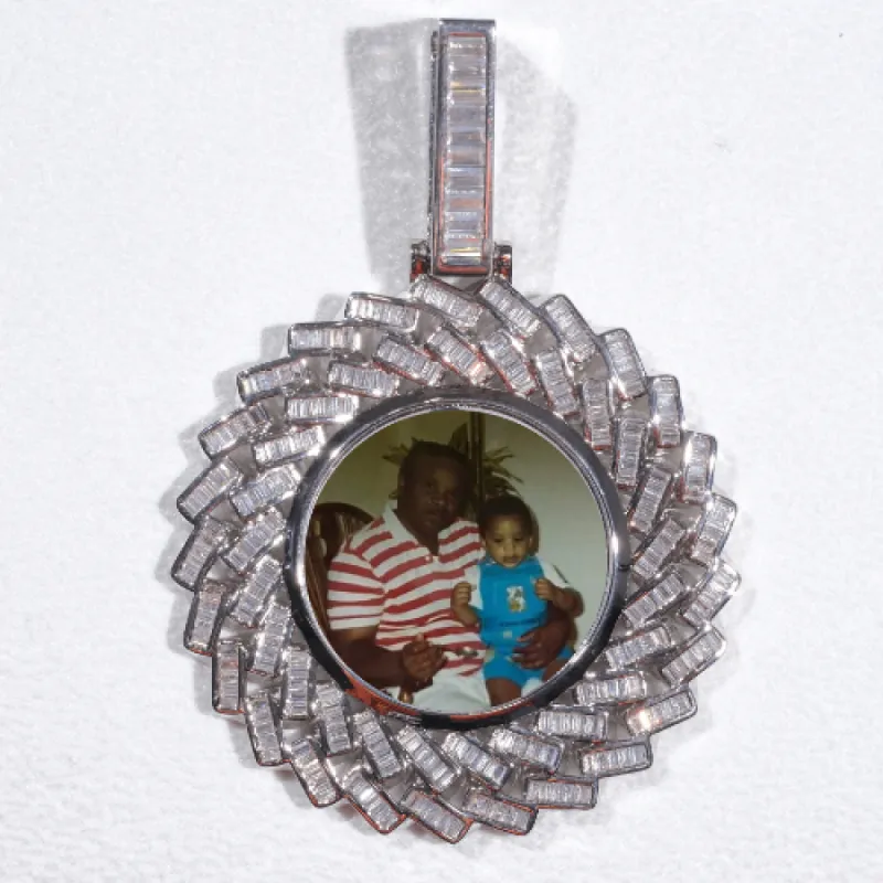 Large 3D Baguette Custom Picture Pendant sold by The GUU Shop