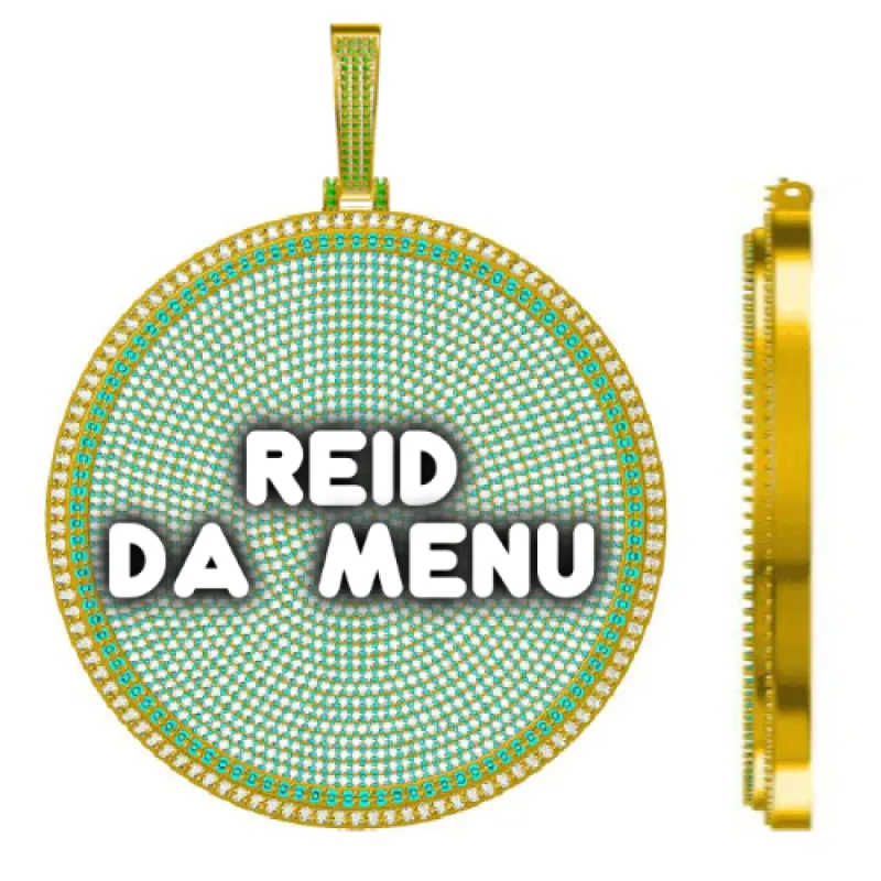 CUSTOM LETTER NECKLACE 3D BIG DISC sold by The GUU Shop