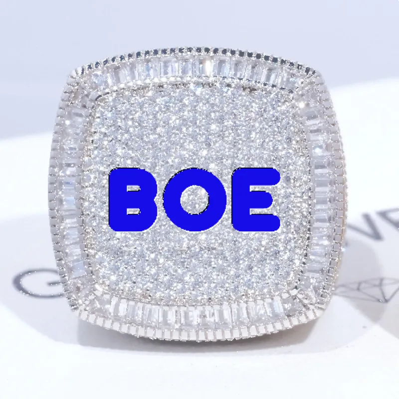 CUSTOM LETTER 3D ICED RING sold by The GUU Shop