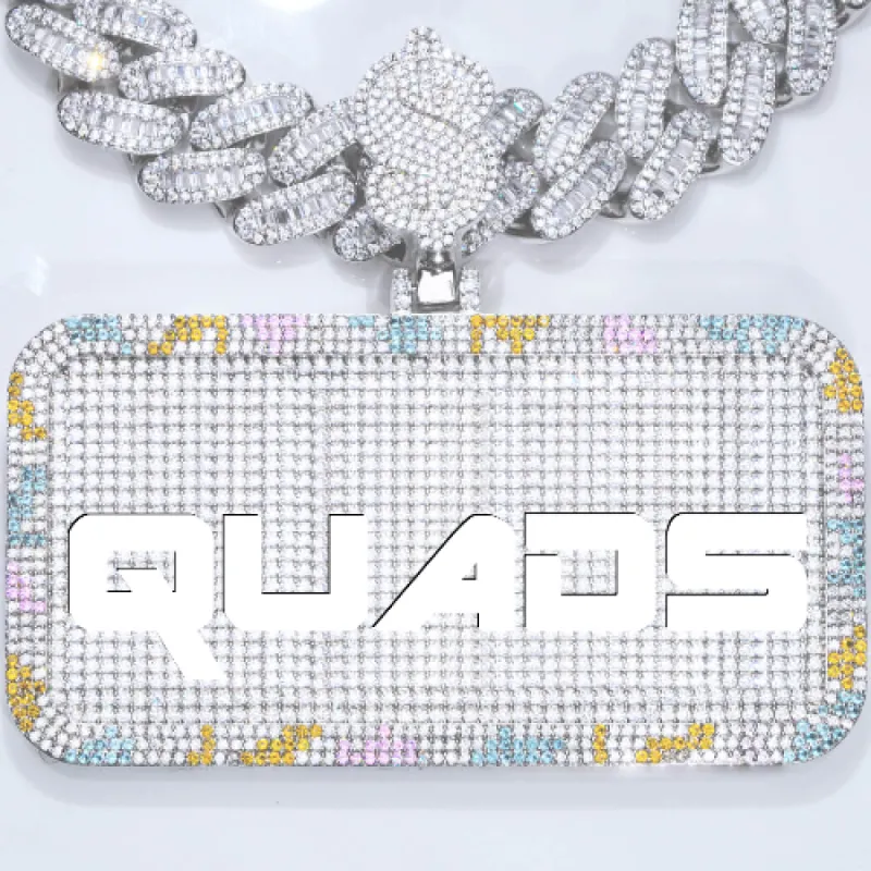 CUSTOM LETTER NECKLACE 3D COLORFUL SQUARE sold by The GUU Shop