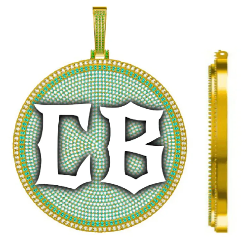 CUSTOM LETTER NECKLACE 3D BIG DISC made by The GUU Shop