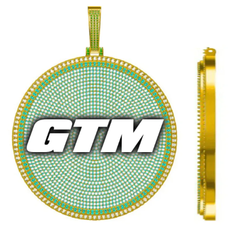 CUSTOM LETTER NECKLACE 3D BIG DISC sold by The GUU Shop