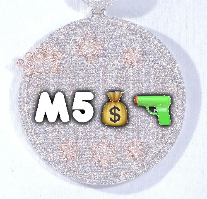 CUSTOM LETTER NECKLACE 3D BIG CROWN DISC made by The GUU Shop