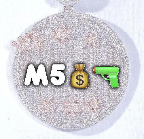 CUSTOM LETTER NECKLACE 3D BIG CROWN DISC sold by The GUU Shop