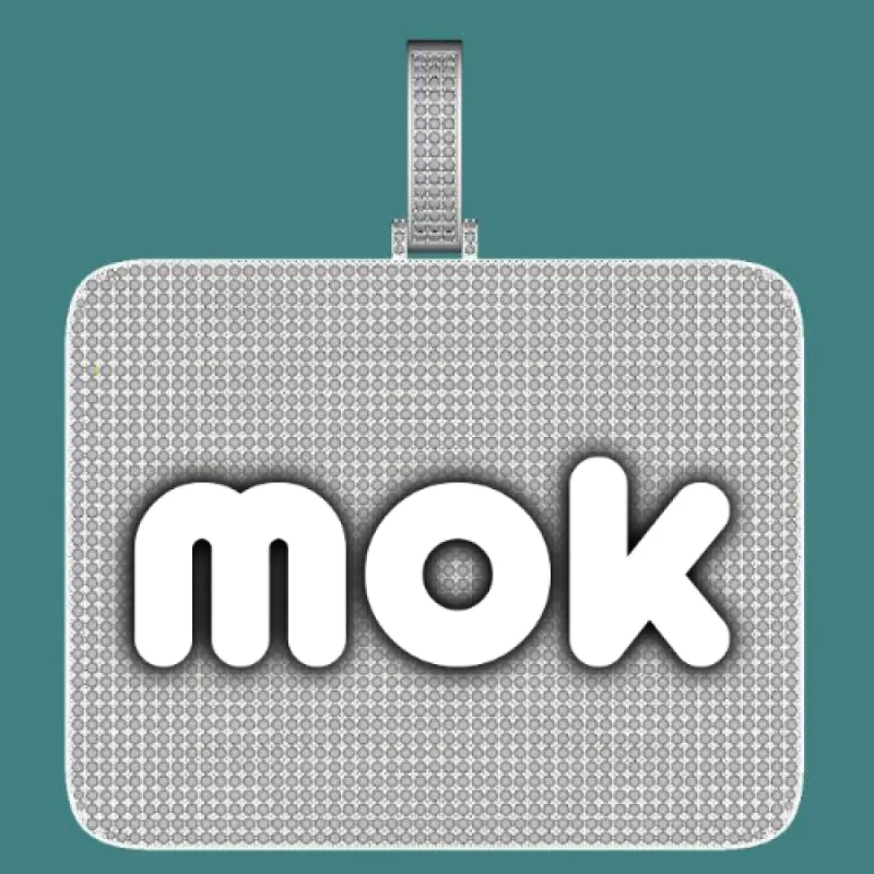 CUSTOM LETTER NECKLACE 3D BIG SQUARE sold by The GUU Shop