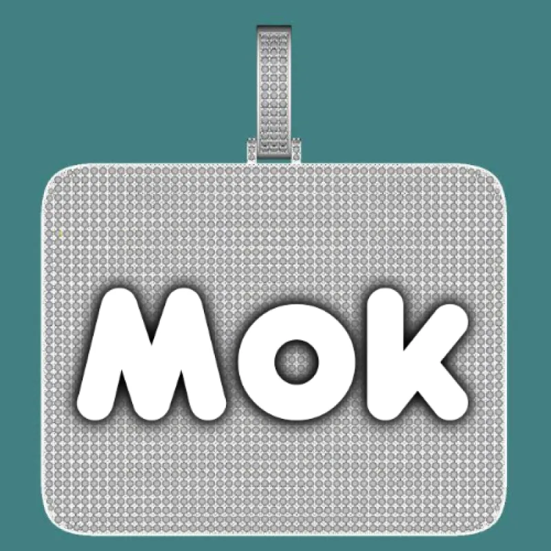 CUSTOM LETTER NECKLACE 3D BIG SQUARE sold by The GUU Shop