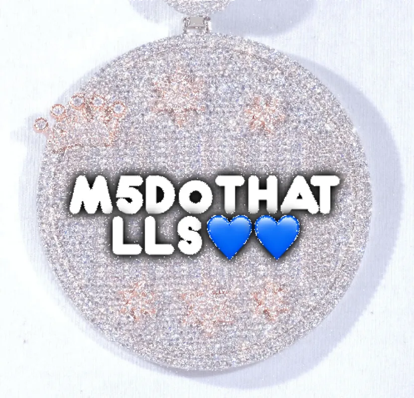 CUSTOM LETTER NECKLACE 3D BIG CROWN DISC sold by The GUU Shop