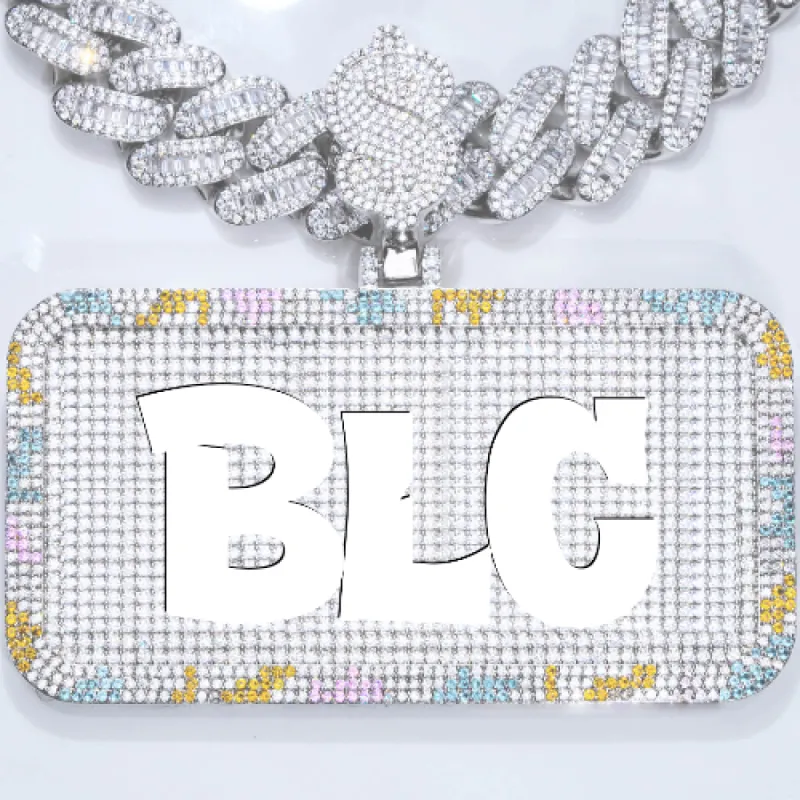 CUSTOM LETTER NECKLACE 3D COLORFUL SQUARE sold by The GUU Shop