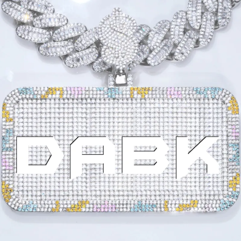 CUSTOM LETTER NECKLACE 3D COLORFUL SQUARE sold by The GUU Shop