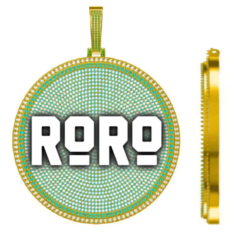 CUSTOM LETTER NECKLACE 3D BIG DISC sold by The GUU Shop