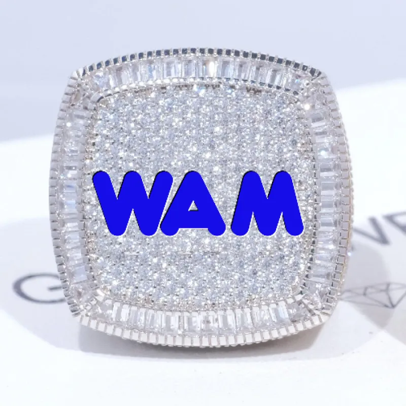 CUSTOM LETTER 3D ICED RING sold by The GUU Shop