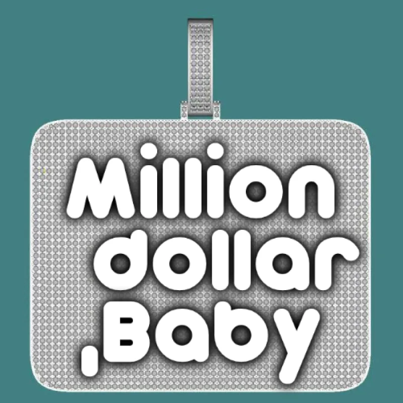 CUSTOM LETTER NECKLACE 3D BIG SQUARE sold by The GUU Shop