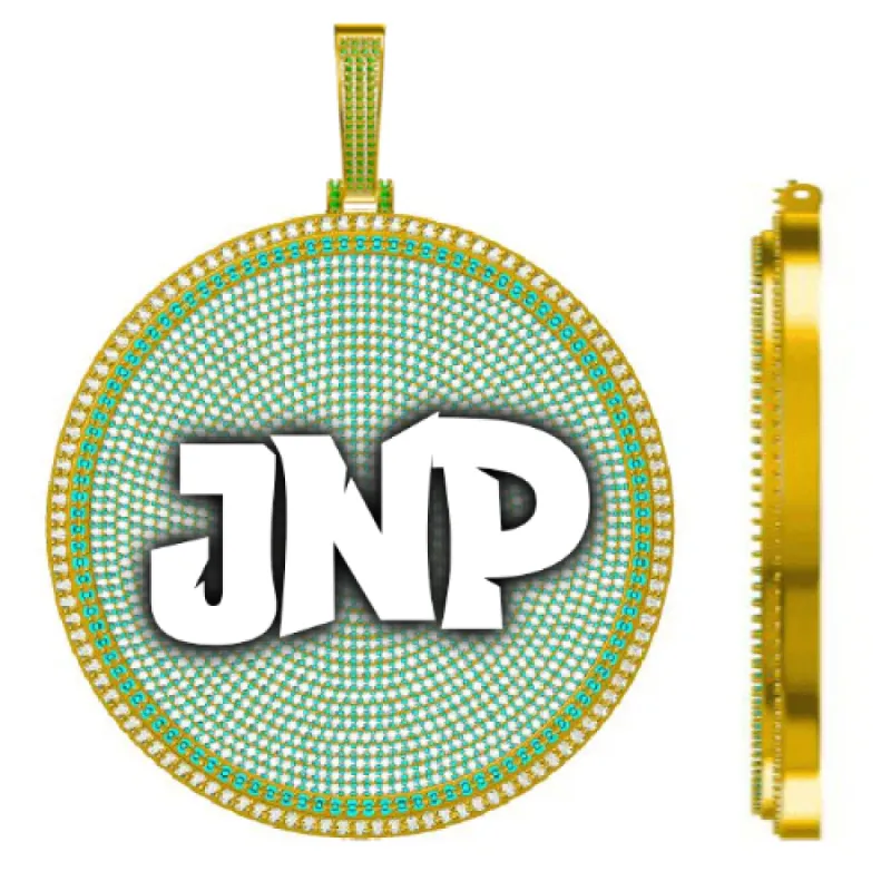 CUSTOM LETTER NECKLACE 3D BIG DISC sold by The GUU Shop