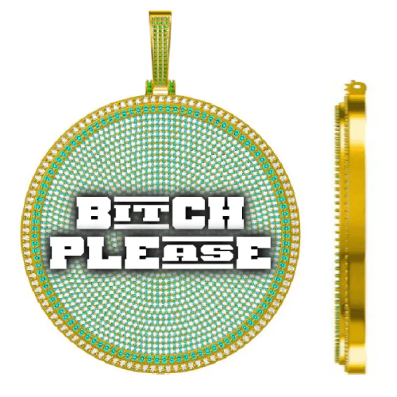 CUSTOM LETTER NECKLACE 3D BIG DISC sold by The GUU Shop