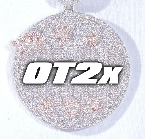 CUSTOM LETTER NECKLACE 3D BIG CROWN DISC sold by The GUU Shop