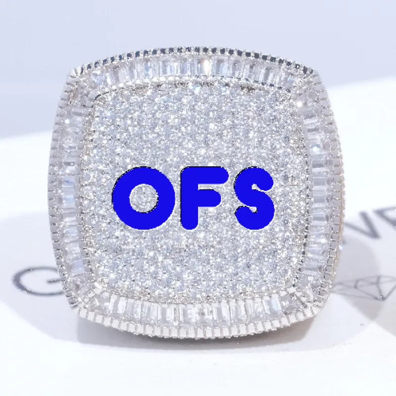 CUSTOM LETTER 3D ICED RING sold by The GUU Shop