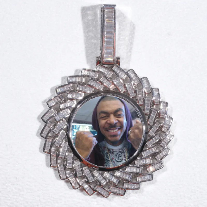 Large 3D Baguette Custom Picture Pendant sold by The GUU Shop