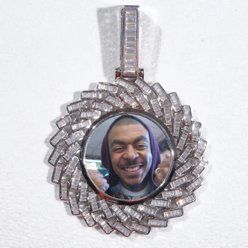 Large 3D Baguette Custom Picture Pendant sold by The GUU Shop