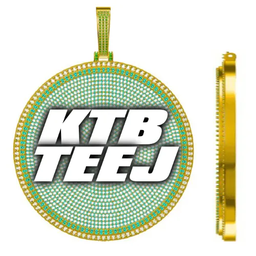 CUSTOM LETTER NECKLACE 3D BIG DISC sold by The GUU Shop