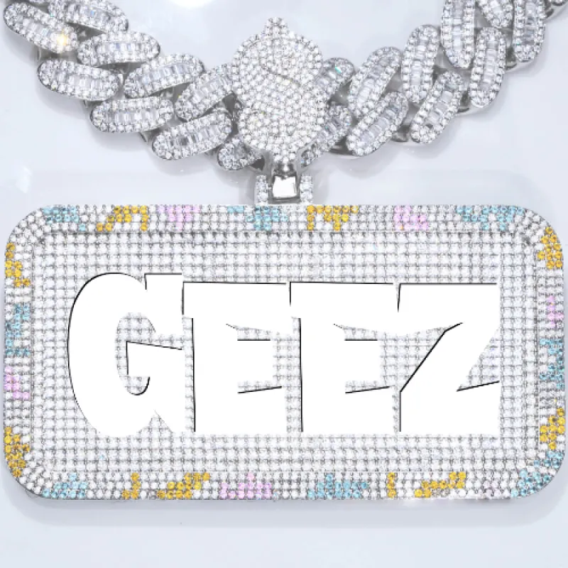 CUSTOM LETTER NECKLACE 3D COLORFUL SQUARE sold by The GUU Shop