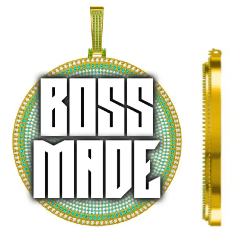 CUSTOM LETTER NECKLACE 3D BIG DISC sold by The GUU Shop