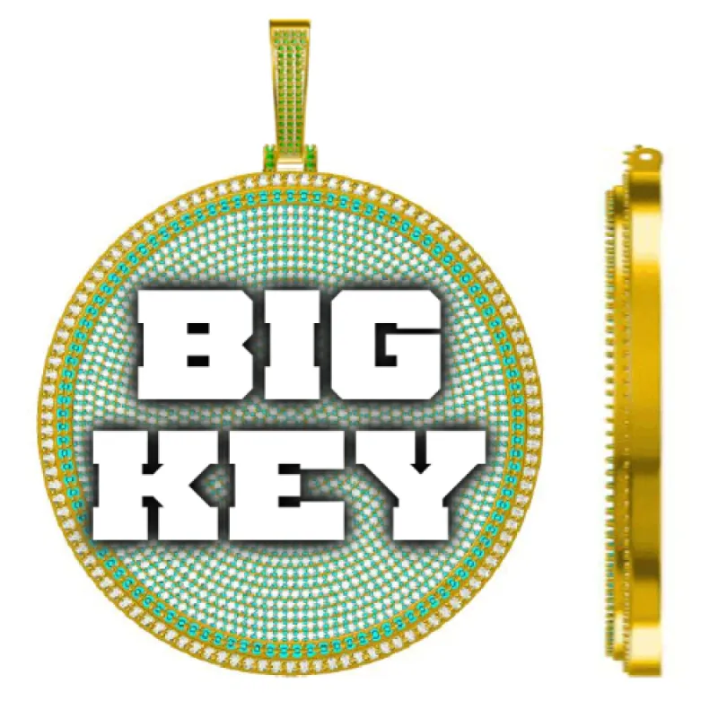 CUSTOM LETTER NECKLACE 3D BIG DISC sold by The GUU Shop