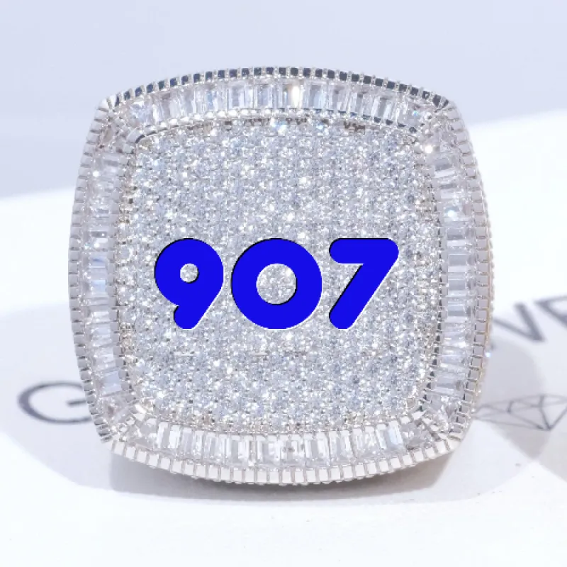 CUSTOM LETTER 3D ICED RING sold by The GUU Shop