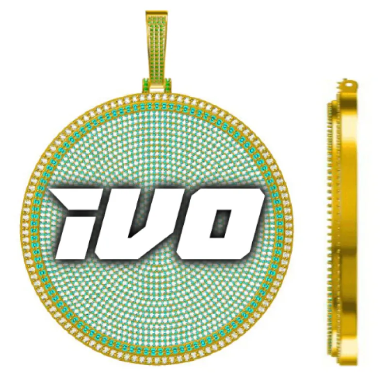 CUSTOM LETTER NECKLACE 3D BIG DISC sold by The GUU Shop