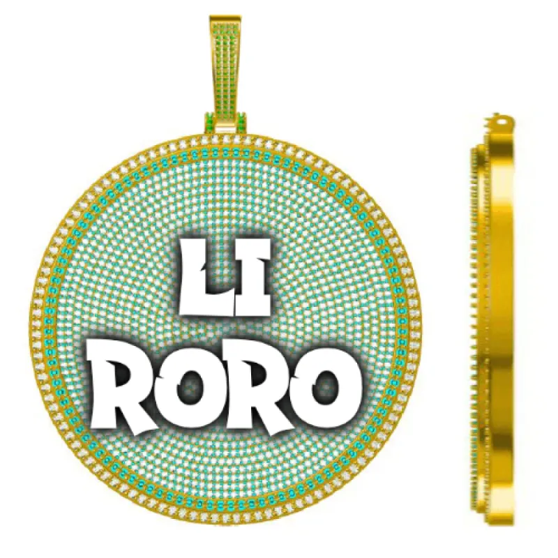 CUSTOM LETTER NECKLACE 3D BIG DISC sold by The GUU Shop