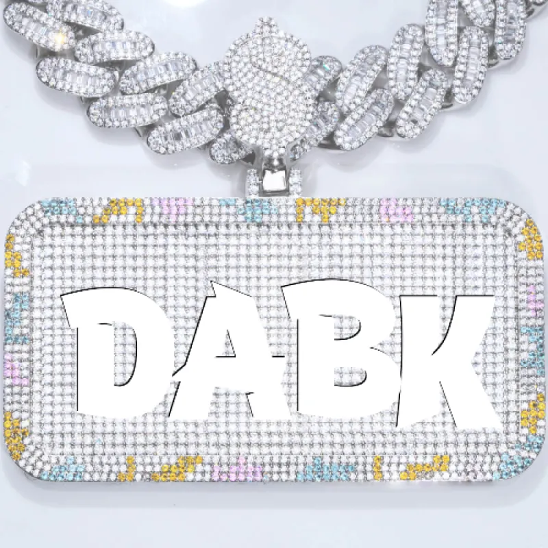 CUSTOM LETTER NECKLACE 3D COLORFUL SQUARE sold by The GUU Shop