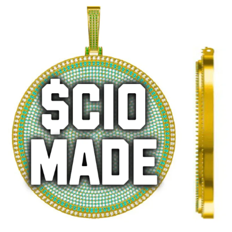 CUSTOM LETTER NECKLACE 3D BIG DISC sold by The GUU Shop