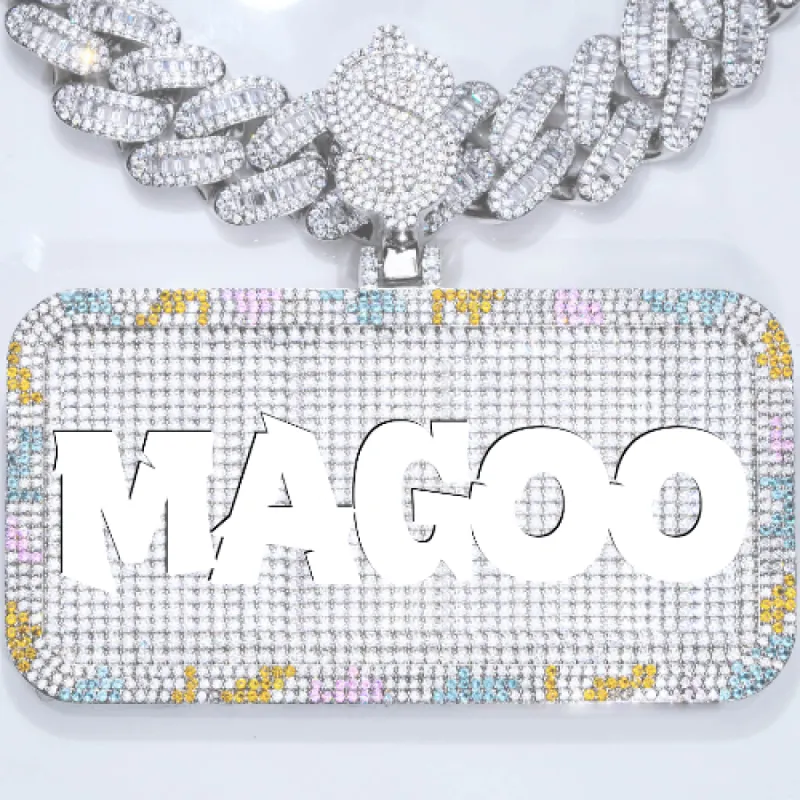 CUSTOM LETTER NECKLACE 3D COLORFUL SQUARE made by The GUU Shop