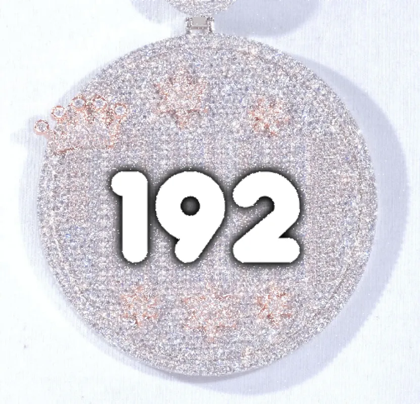 CUSTOM LETTER NECKLACE 3D BIG CROWN DISC sold by The GUU Shop