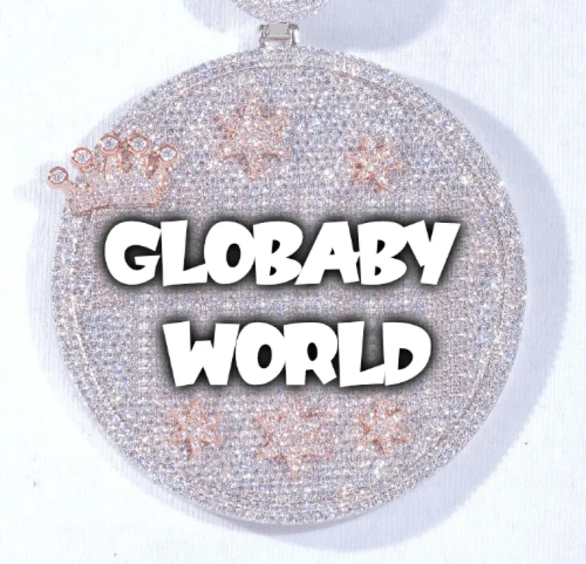 CUSTOM LETTER NECKLACE 3D BIG CROWN DISC sold by The GUU Shop