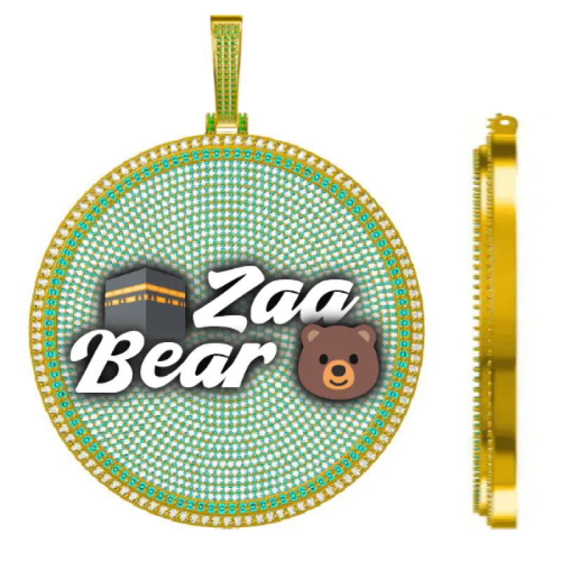 CUSTOM LETTER NECKLACE 3D BIG DISC sold by The GUU Shop