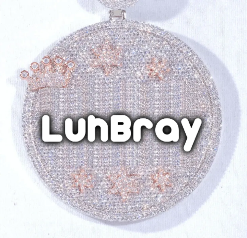 CUSTOM LETTER NECKLACE 3D BIG CROWN DISC made by The GUU Shop