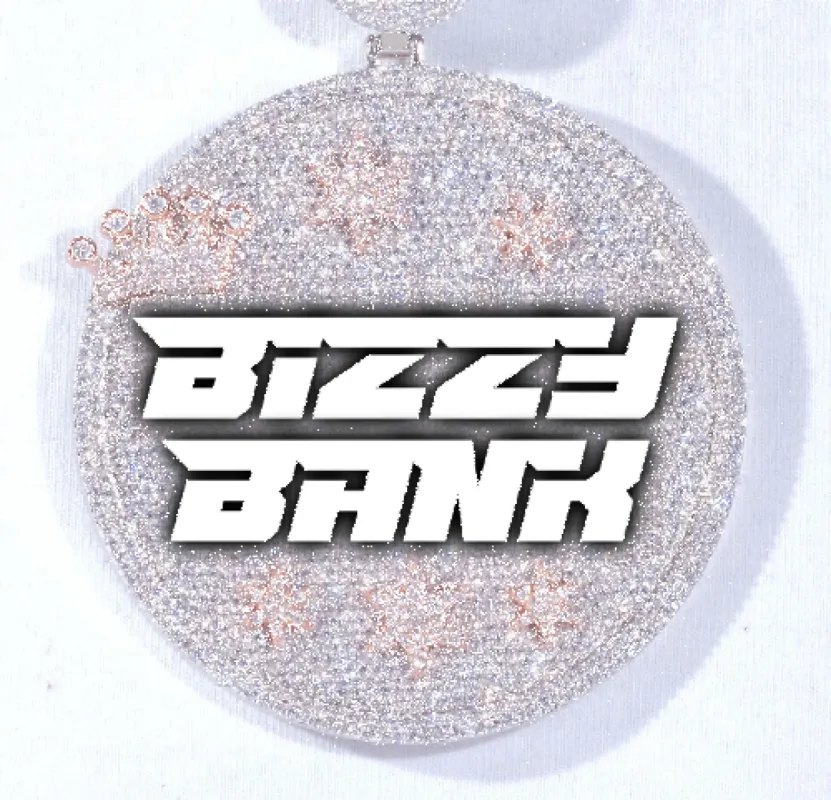 CUSTOM LETTER NECKLACE 3D BIG CROWN DISC sold by The GUU Shop