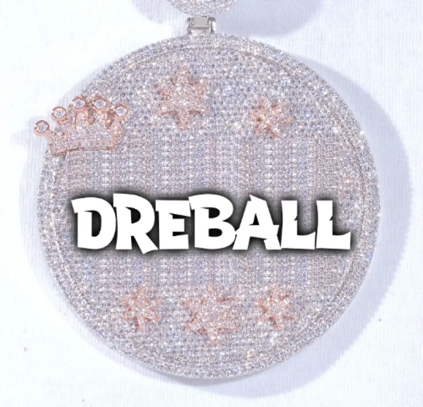 CUSTOM LETTER NECKLACE 3D BIG CROWN DISC sold by The GUU Shop