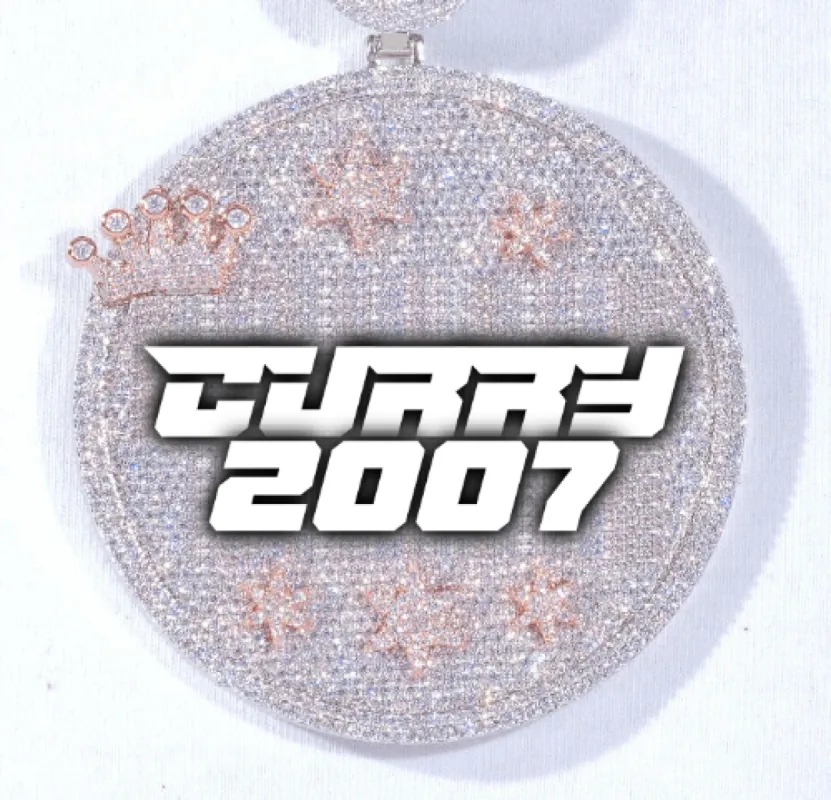 CUSTOM LETTER NECKLACE 3D BIG CROWN DISC sold by The GUU Shop