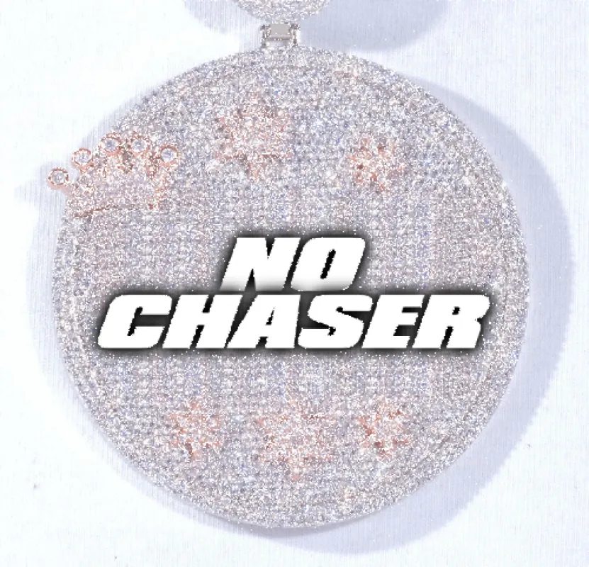 CUSTOM LETTER NECKLACE 3D BIG CROWN DISC sold by The GUU Shop