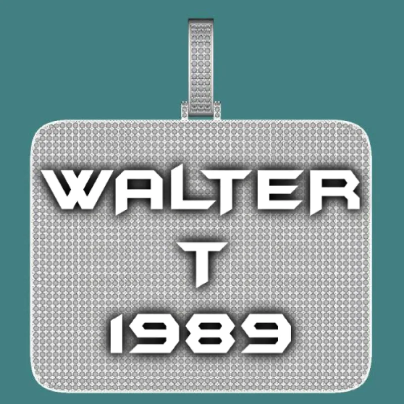 CUSTOM LETTER NECKLACE 3D BIG SQUARE sold by The GUU Shop