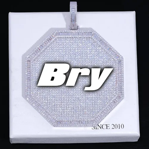 CUSTOM LETTER NECKLACE 3D BIG OCTAGON sold by The GUU Shop