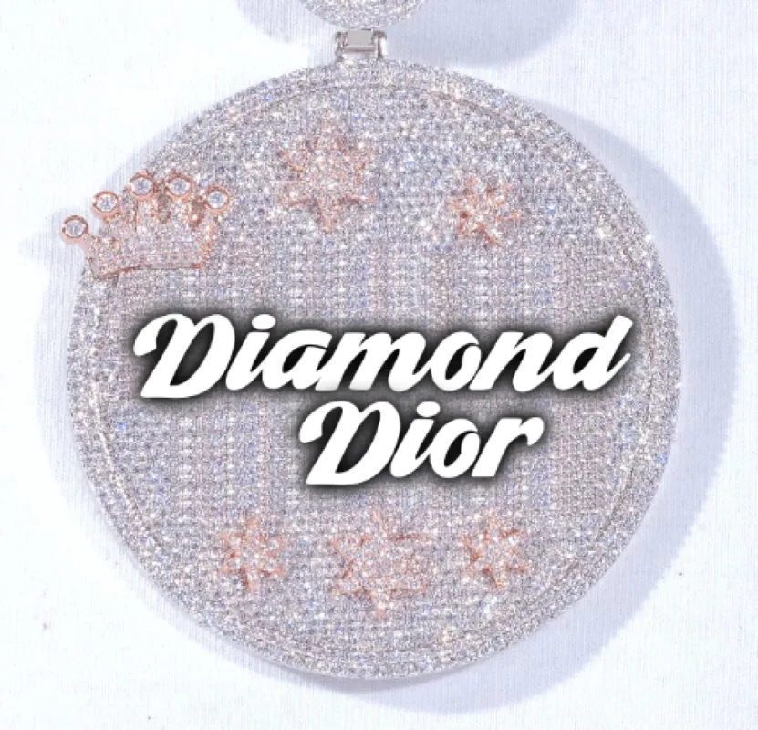 CUSTOM LETTER NECKLACE 3D BIG CROWN DISC sold by The GUU Shop