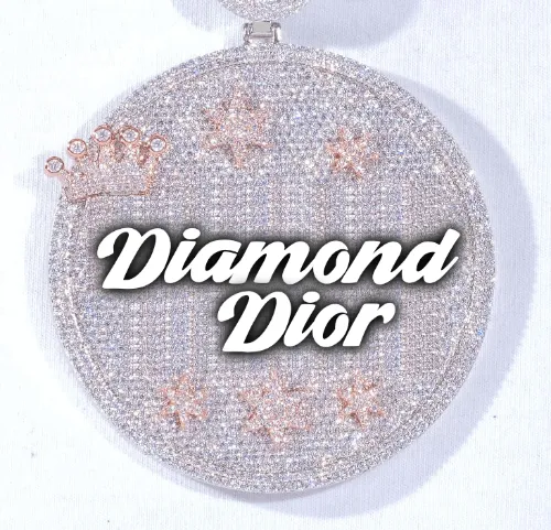 CUSTOM LETTER NECKLACE 3D BIG CROWN DISC sold by The GUU Shop